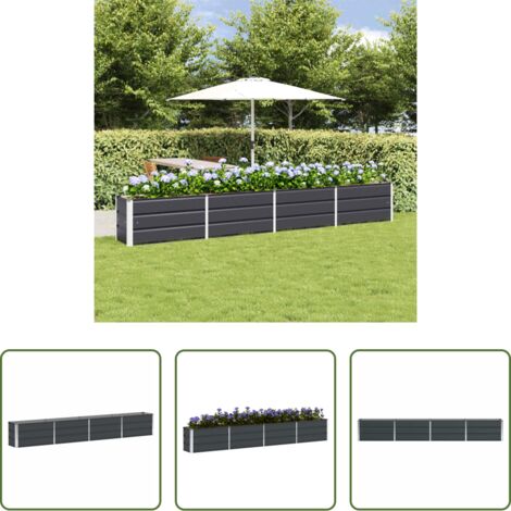 vidaXL Fioriera per giardino -  Fioriera Antracite 320 x 40 x 45 cm Acciaio