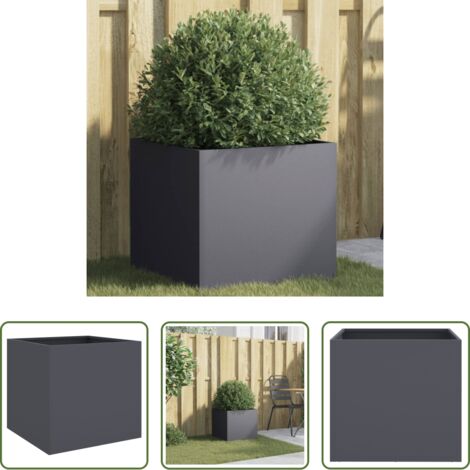 vidaXL Fioriera per giardino -  Fioriera Antracite 42x40x39 cm in Acciaio