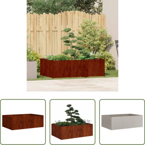 vidaXL Fioriera per giardino -  Fioriera Arrugginita 120x80x40 cm in Acciaio Corten