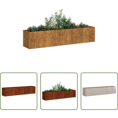 vidaXL Fioriera per giardino -  Fioriera Arrugginita 200x40x40 cm in Acciaio Corten