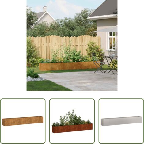vidaXL Fioriera per giardino -  Fioriera Arrugginita 280x40x40 cm in Acciaio Corten