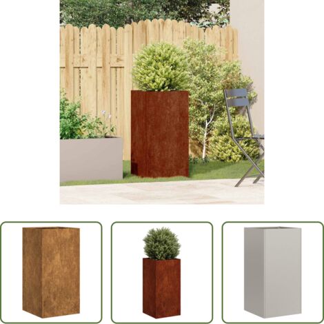 vidaXL Fioriera per giardino -  Fioriera Arrugginita 40x40x80 cm in Acciaio Corten