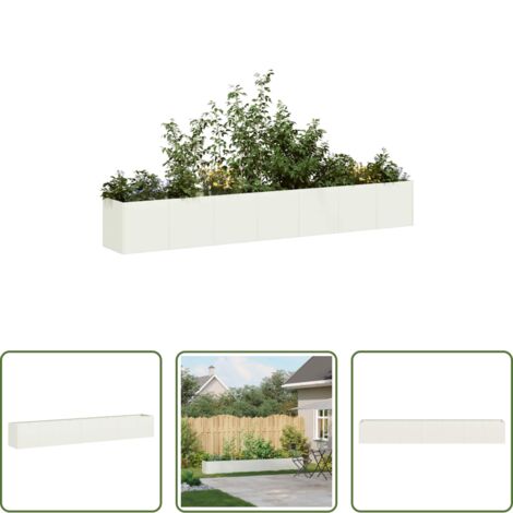vidaXL Fioriera per giardino -  Fioriera Bianca 280x40x40 cm in Acciaio Laminato a Freddo