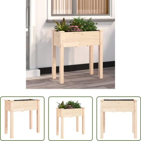 vidaXL Fioriera per giardino -  Fioriera con Fodera 71x37x76 cm Legno Massello di Abete