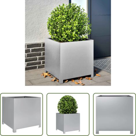 vidaXL Fioriera per giardino -  Fioriera da Giardino 50x50x50 cm in Acciaio Zincato