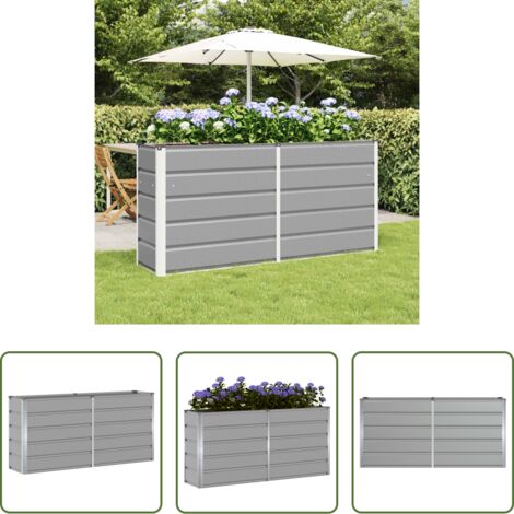 vidaXL Fioriera per giardino -  Fioriera Grigio chiaro 160 x 40 x 75 cm Acciaio