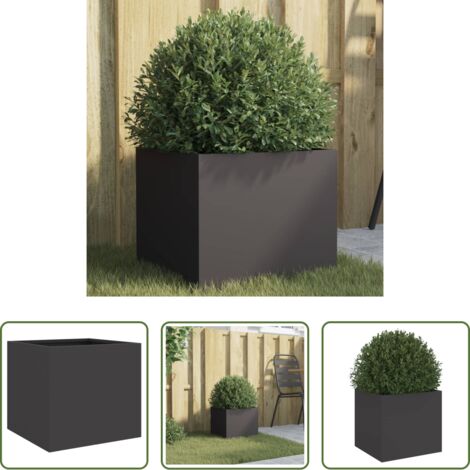 vidaXL Fioriera per giardino -  Fioriera Nera 32x30x29 cm in Acciaio