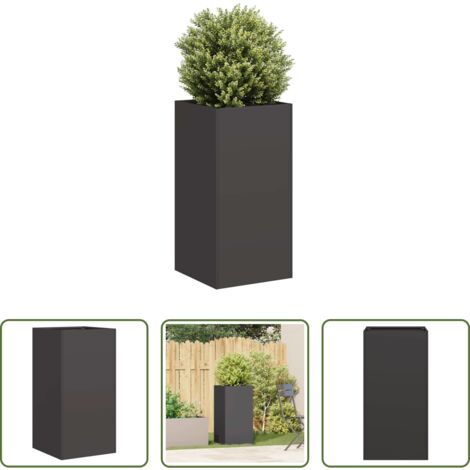 vidaXL Fioriera per giardino -  Fioriera Nera 40x40x80 cm in Acciaio Laminato a Freddo