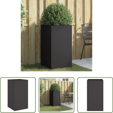 vidaXL Fioriera per giardino -  Fioriera Nera 42x38x75 cm in Acciaio