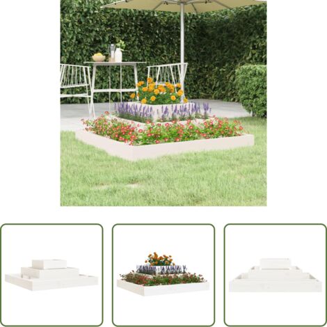 vidaXL Fioriera per ortaggi -  Fioriera Bianca 80x80x27 cm in Legno Massello di Pino
