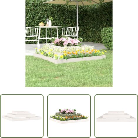 vidaXL Fioriera per piante -  Fioriera Bianca 110x110x27 cm in Legno Massello di Pino