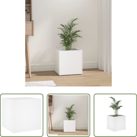 vidaXL Fioriera per piante -  Fioriera Bianca 40x40x40 cm in Legno Multistrato