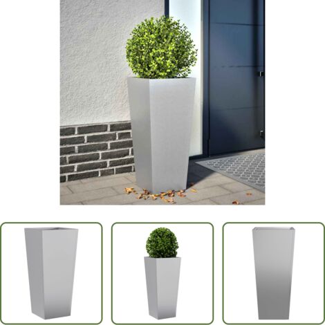 vidaXL Fioriera per piante -  Fioriera da Giardino 35x35x75 cm in Acciaio Zincato