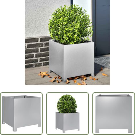 vidaXL Fioriera per piante -  Fioriera da Giardino 40x40x40 cm in Acciaio Zincato
