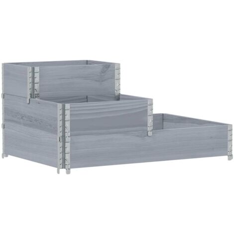 vidaXL Fioriera Rialzata a 3 Livelli Grigia 120x80 cm Legno di Pino
