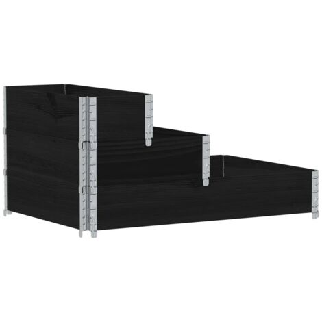 vidaXL Fioriera Rialzata a 3 Livelli Nera 120x80 cm Legno di Pino