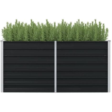 vidaXL Fioriera Rialzata Antracite 160x80x77 cm in Acciaio Zincato
