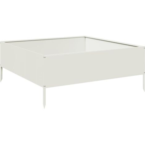 vidaXL Fioriera Rialzata da Giardino Bianca 100x100x41 cm in Acciaio