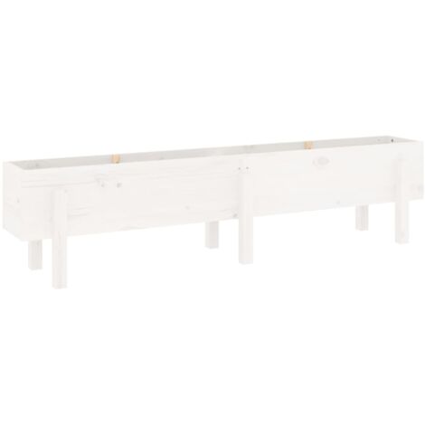 vidaXL Fioriera Rialzata da Giardino Bianca 160x30x38 cm Massello Pino