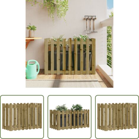 vidaXL Fioriera rialzata -  Fioriera da Giardino Recinzione 100x50x70 cm in Pino Impregnato