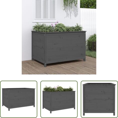 vidaXL Fioriera rialzata -  Fioriera Rialzata Giardino Grigia 119,5x82,5x78cm Massello Pino