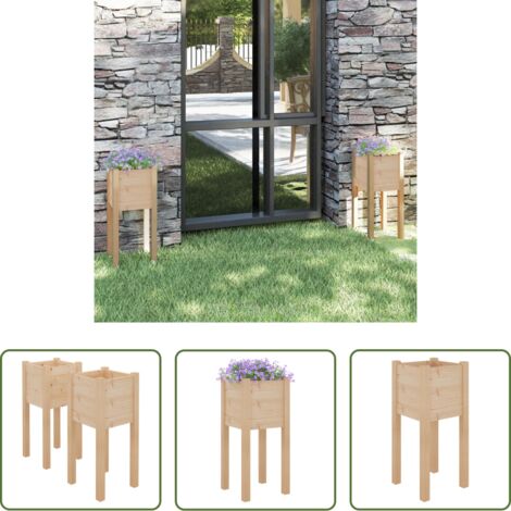 vidaXL Fioriere da esterno -  Fioriere da Giardino 2 pz 31x31x70 cm in Legno Massello di Pino