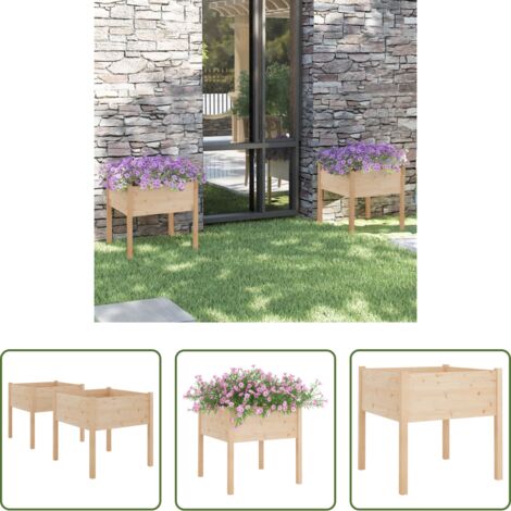vidaXL Fioriere da esterno -  Fioriere da Giardino 2 pz 70x70x70 cm Legno Massello di Pino
