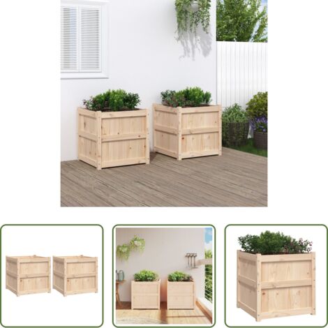 vidaXL Fioriere da esterno -  Fioriere da Giardino 2 pz in Legno Massello di Pino