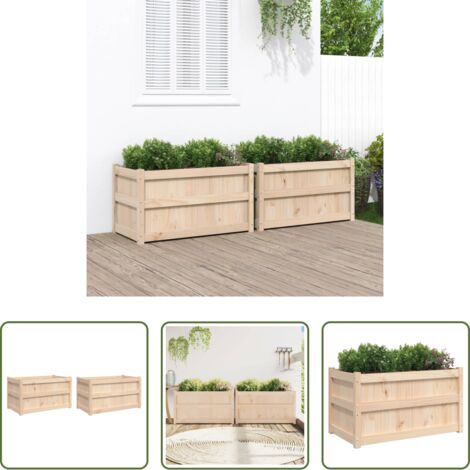 vidaXL Fioriere da esterno -  Fioriere da Giardino 2 pz in Legno Massello di Pino
