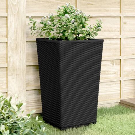 vidaXL Fioriere da Giardino 2 pz Nere 32,5x32,5x57 cm in PP