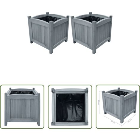 vidaXL Fioriere da giardino -  Letti Rialzati da Giardino 2 pz 30x30x30 cm in Legno di Abete