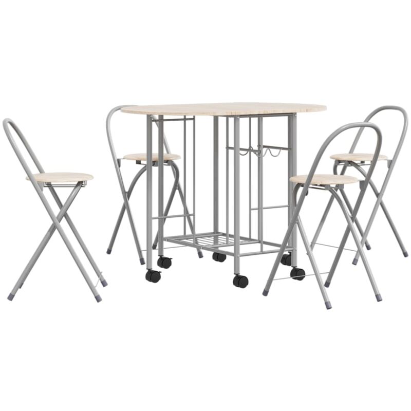 Five Piece Folding Dining Set mdf Vidaxl