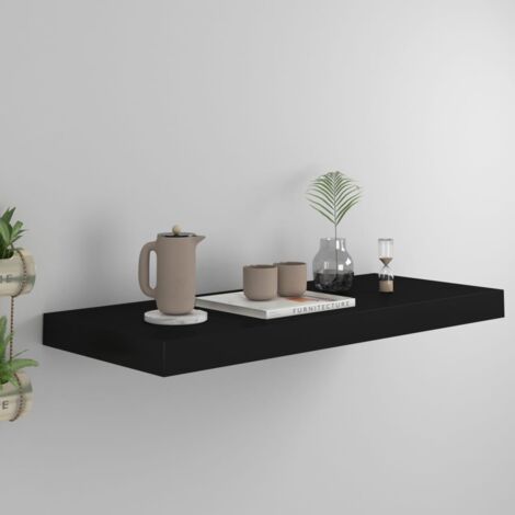 vidaXL Floating Wall Shelf Black 60x23,5x3,8 cm MDF