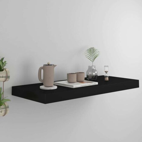 vidaXL Floating Wall Shelf Black 60x23,5x3,8 cm MDF