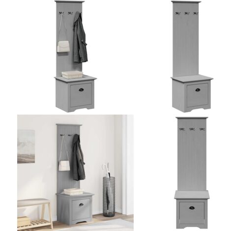 vidaXL Flurschrank mit Haken BODO Grau 50x40x157 cm