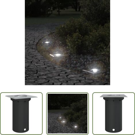 vidaXL Foco de suelo -  Foco de suelo de exterior cuadrado aluminio negro 10,5x10,5 cm