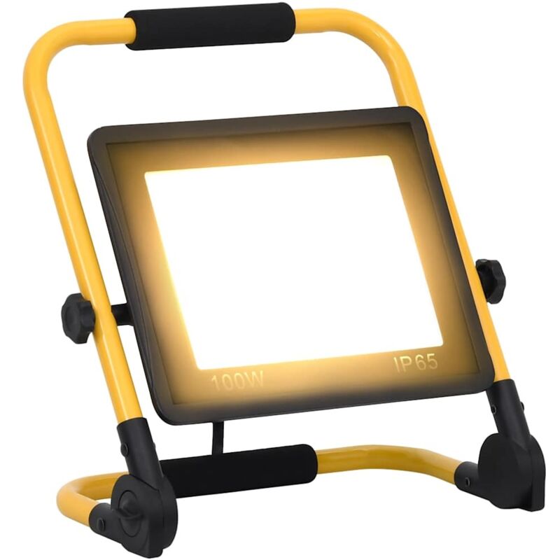 

vidaXL Foco LED con asa 100 W blanco cálido - Negro