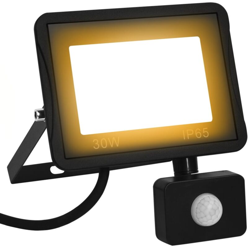 

vidaXL Foco LED con sensor 30 W blanco cálido - Negro