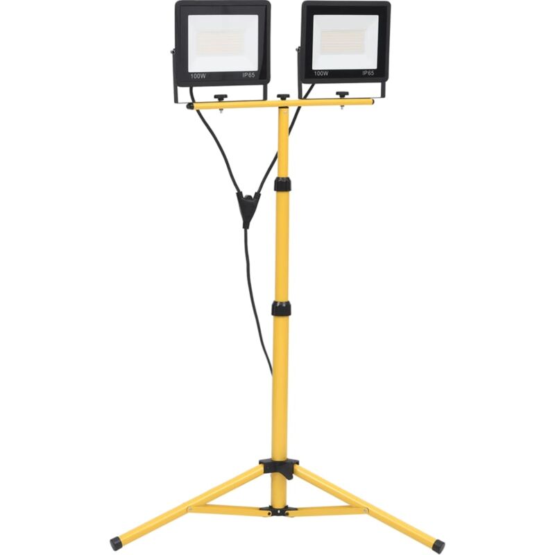 

vidaXL Foco LED con trípode 2x100 W blanco cálido - Negro