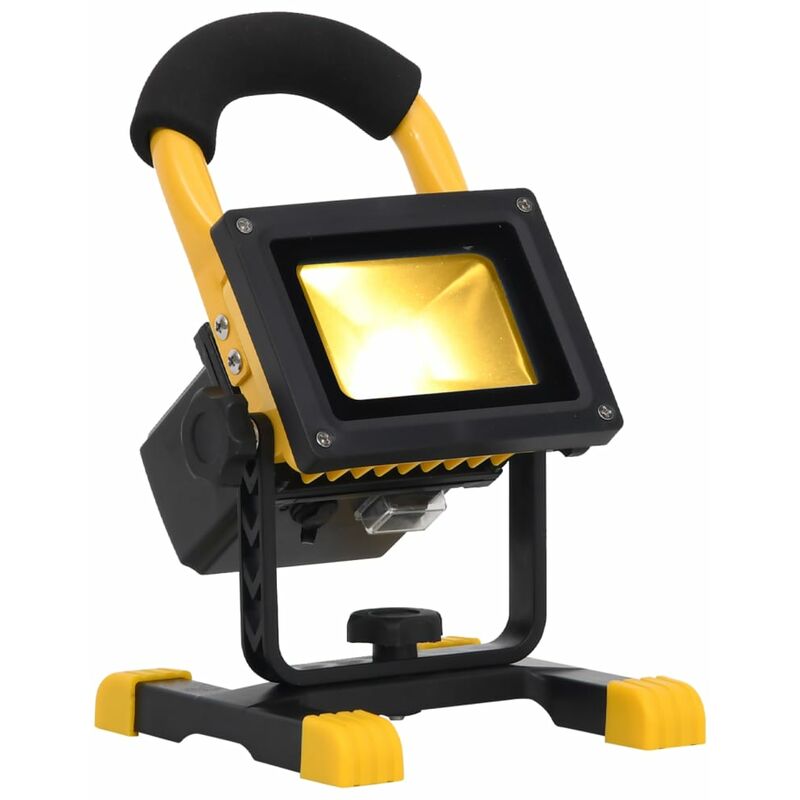 

vidaXL Foco LED recargable con asa 10 W blanco cálido - Negro