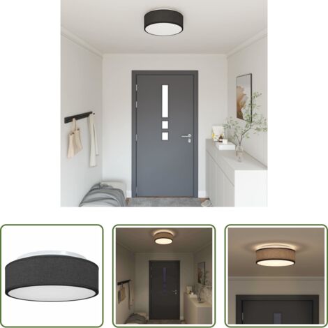 vidaXL Focos ajustables -  Lámpara de techo con focos Negro 38 x 38 x 13,5 cm tela