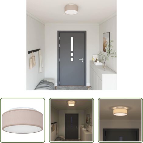 vidaXL Focos ajustables -  Lámpara de techo con focos Taupé 30 x 30 x 13,5 cm tela