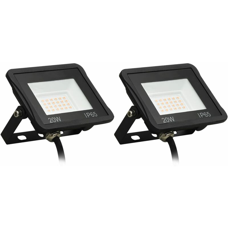 

vidaXL Focos LED 20 W 2 unidades blanco cálido - Negro