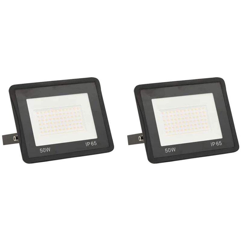 

vidaXL Focos LED 50 W 2 unidades blanco cálido - Negro