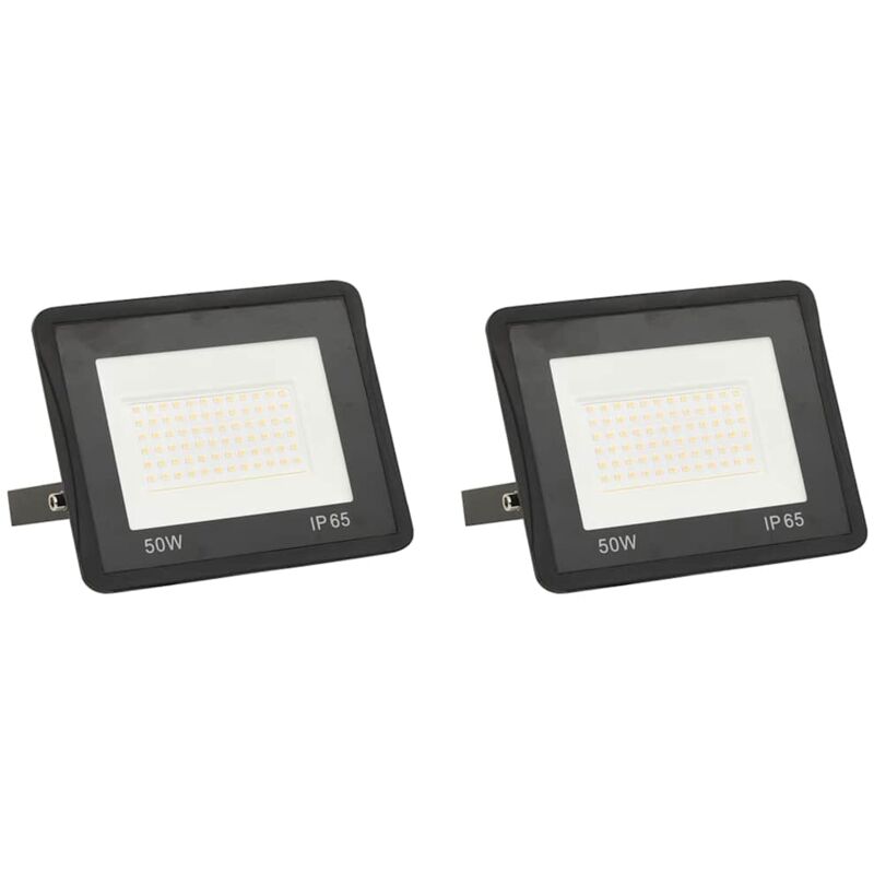 

vidaXL Focos LED 50 W 2 unidades blanco frío - Negro