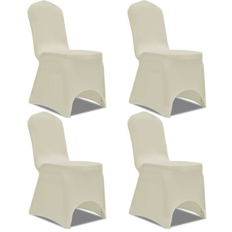 vidaXL Fodere Elastiche 4 pz per Sedie Crema