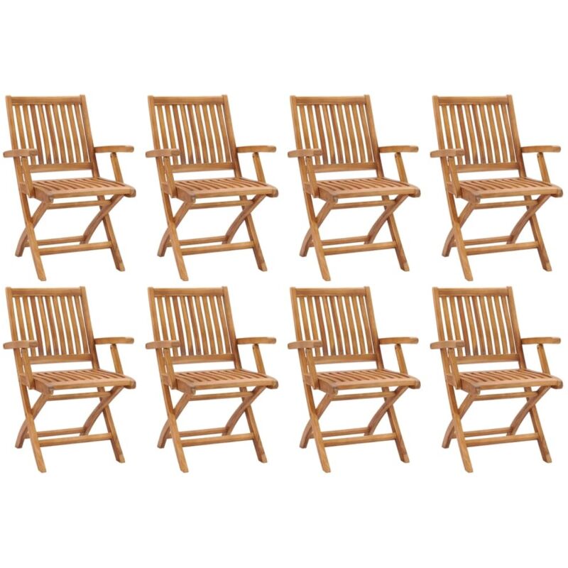 Vidaxl - Folding Garden Chairs 8 Pcs Solid Teak Wood
