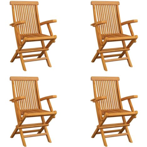 vidaXL Folding Garden Chairs 6 pcs Solid Teak Wood - Brown