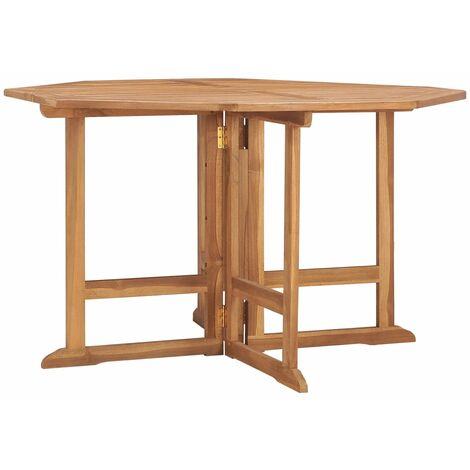 vidaXL Folding Garden Dining Table 110x110x75 cm Solid Wood Teak - Brown