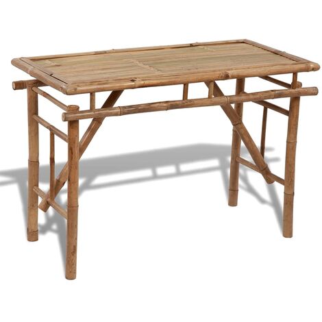 main image of "vidaXL Folding Garden Table 120x50x77 cm Bamboo - Brown"